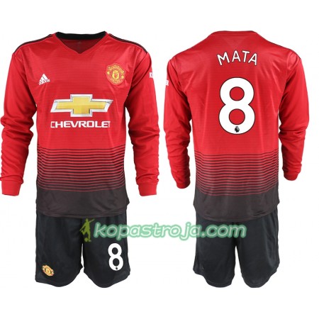 Billiga Fotbollströjor Manchester United MATA 8 Barn Hemma tröja 2018/19 Långärmad